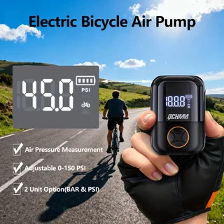 

Portable Air Compressor, Mini Electric Air Pump Pressure up to 150 PSI USB Charging ABS Material Premium Black Ideal