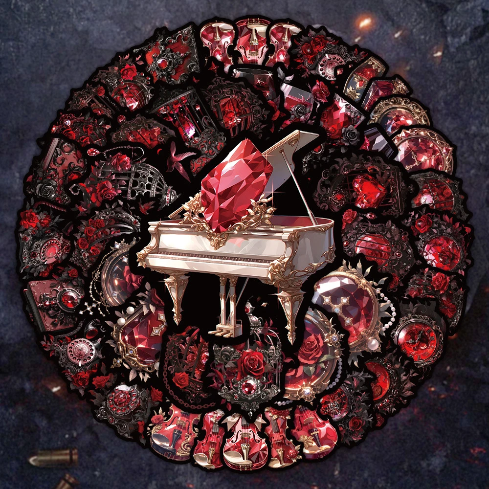 10/30/60pcs Cool Red Crystal Cartoon Stickers Leuke INS Stijl Esthetische Decals DIY Briefpapier Gitaar telefoon Decoratie Sticker Speelgoed