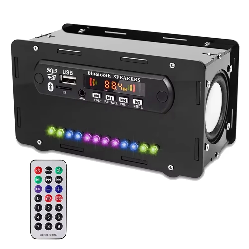B63B-DIY Kit de Altavoz Bluetooth LED Radio FM USB amplificador de sonido para el hogar con pantalla Digital práctica de proyecto de soldadura
