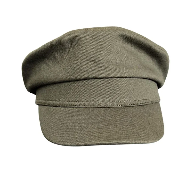 Fashion Women Men Military Cap Spring Autumn Cotton Sailor Cap Black Ladies Top Captain Cap Travel Cadet Octagonal Hat NC29