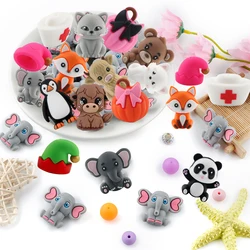 Kovict 5/10Pcs New 3D Animals Silicone Focal Beads For Jewelry Making DIY Necklace Bracelet KeyChain Handmade Accessories