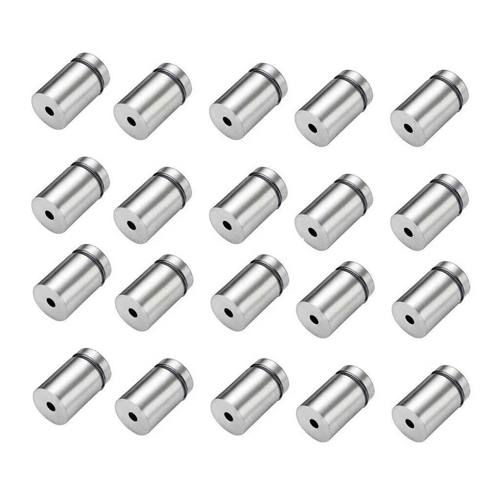 20pcs Advertising Nail Stainless Steel Round Head 20mm Length Wall Standoffs Screws For House Hotel Company Office Supermarkets