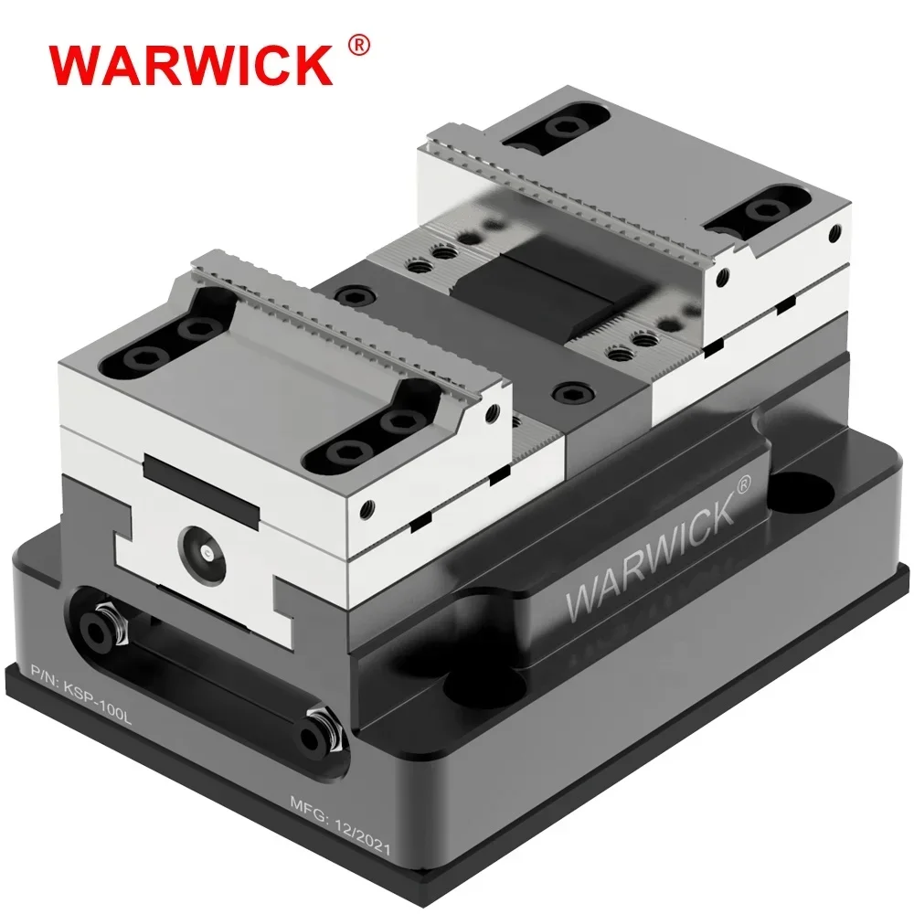 KSP-100 5 Axis Self-centering Pneumatic Vise for VMC Rotary with Aluminum Soft Jaw RZ-100A