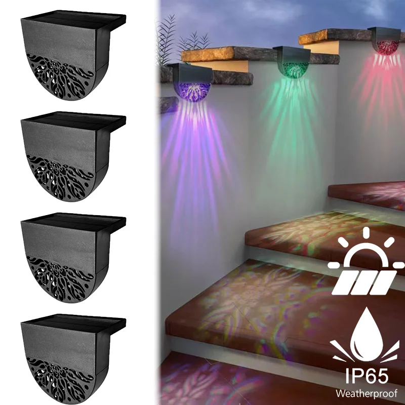 Solar Fence Lights Outdoor Waterproof LED Wall Washer Lamp for Garden Patio Backyard Porch Step Lighting Pathway Decor