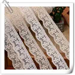 Width 2.5cm quality cotton mesh embroidery lace accessories cuff skirt lengthened diy hand-trimmed lace