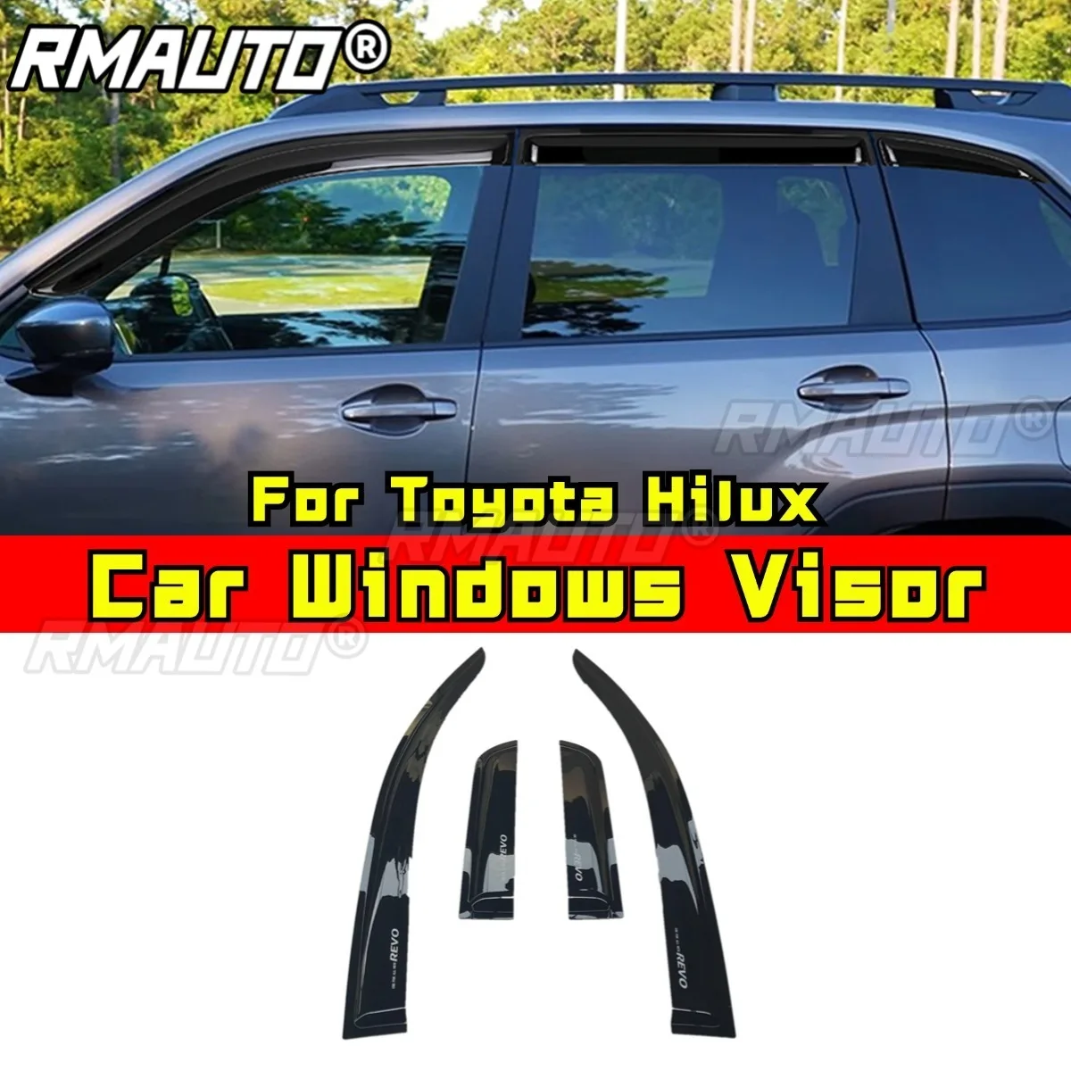 Car Windows Visor Sunshade Panel Body Kit For Toyota Hilux Car Accessories