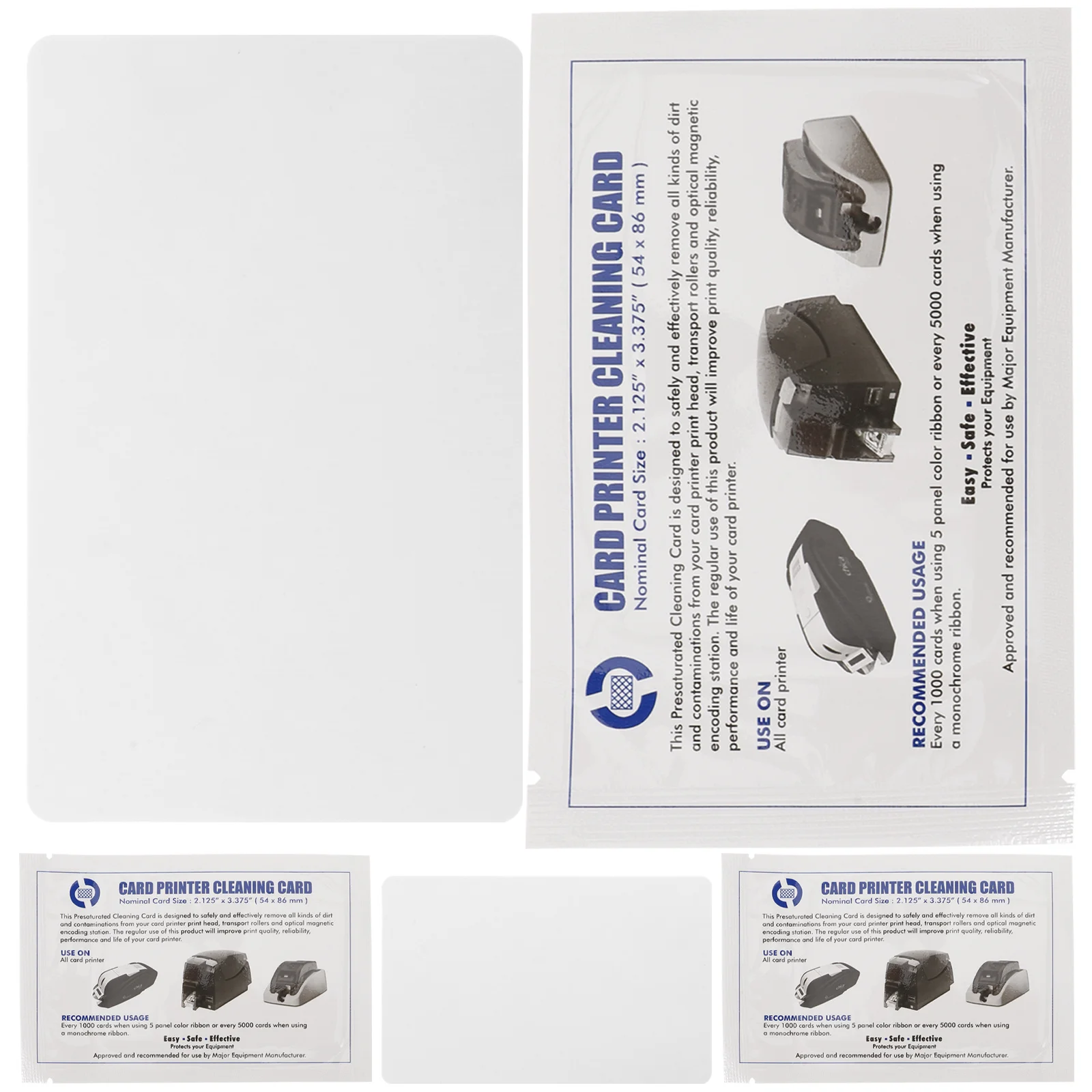 5pcs Cleaning Card For Atm Pos Terminal Dual Side Reusable Card Reader Cleaner Sturdy Pvc Magnetic Head Cleaning Tool