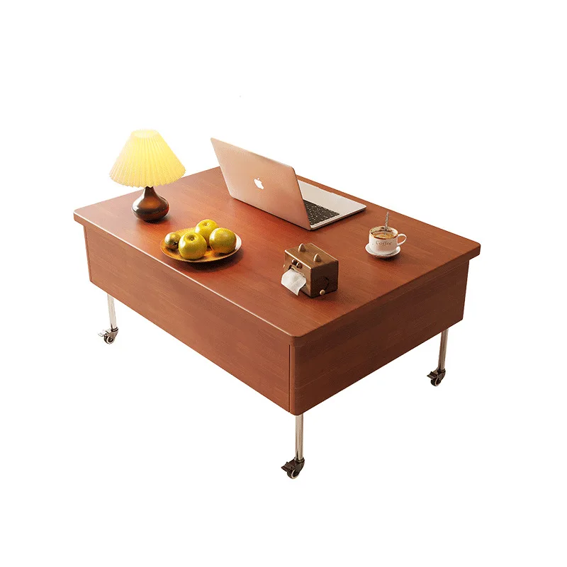 

Internet celebrity push-pull lift small apartment dual-purpose household coffee table storage
