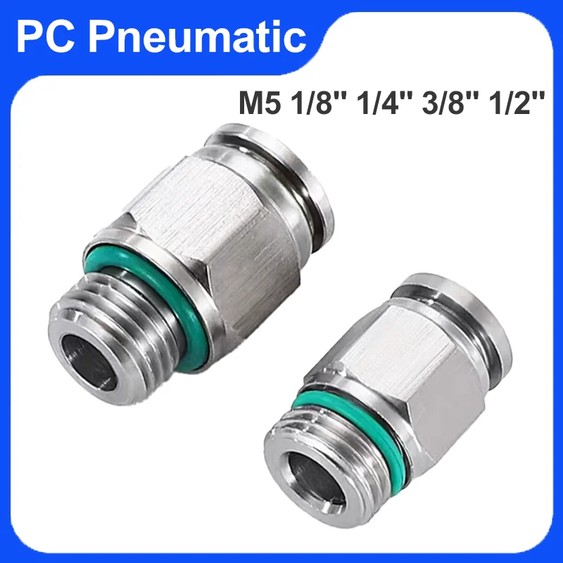 

10/50/200Pcs PC Pneumatic Connector M5 1/8" 1/4" 3/8" 1/2" G Type BSP Thread Water Air Quick Connectors 304 Stainless Steel