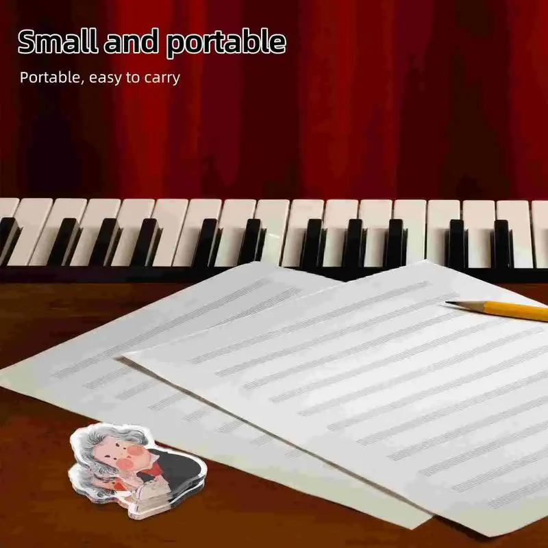 Piano Book Holder Cartoon Book Opener Holder Bookmark Clips Funny Acrylic Music Accessories For Large Catalogs Documents