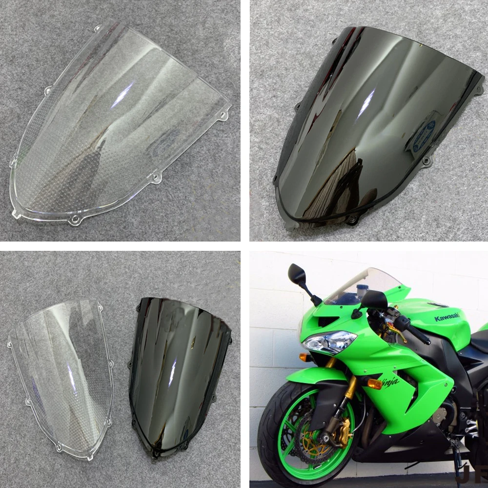 ZX10R Windscreen Windshield Wind Deflector Motorbike Accessories For Kawasaki Ninja ZX-10R 2004 2005 ZX 10R Screen Double Bubble