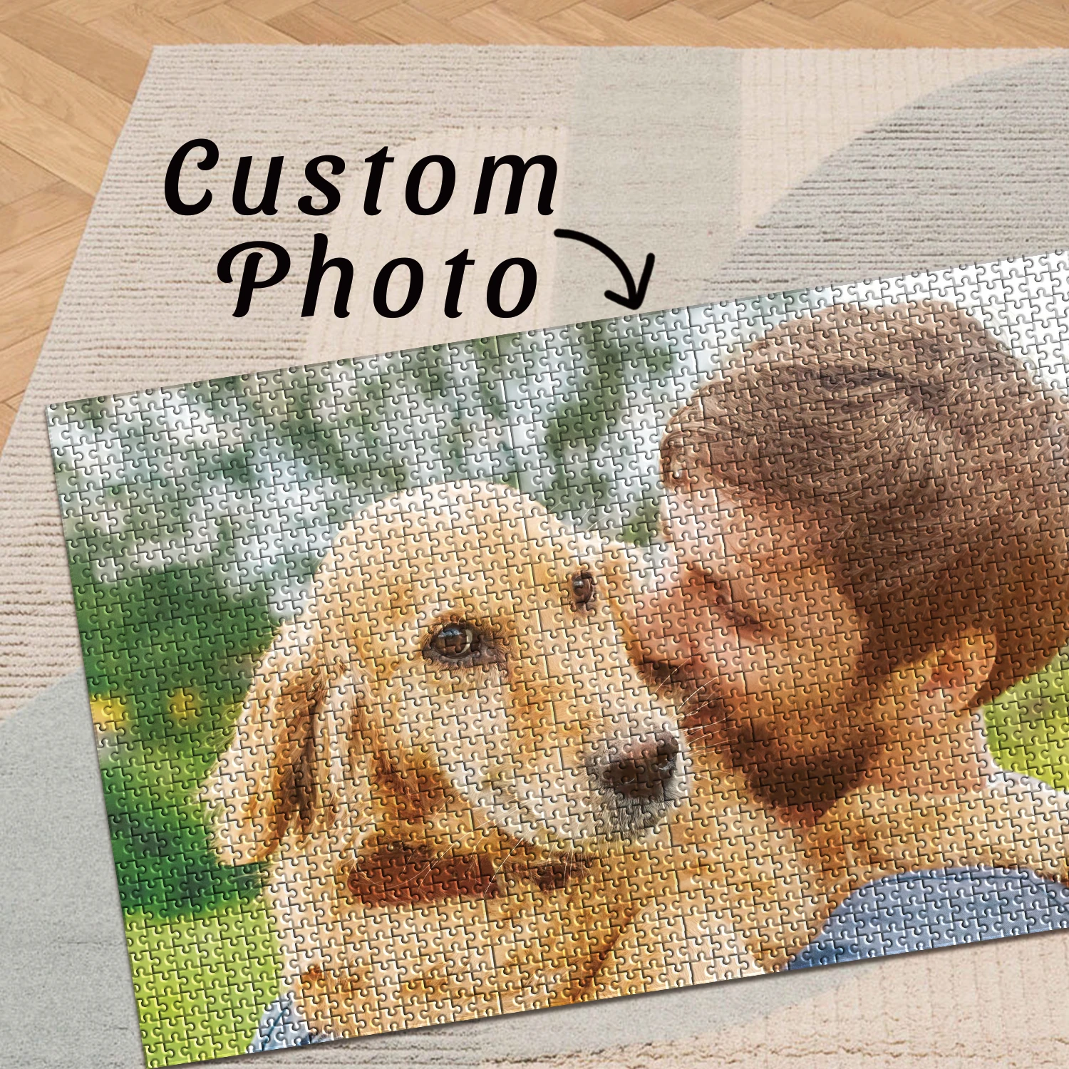 35/150/300/500/1000 قطعة الكلب مع الرجال صور مخصصة شخصية الضغط الألغاز بازل قطع فسيفساء الألغاز المخصصة في الصورة