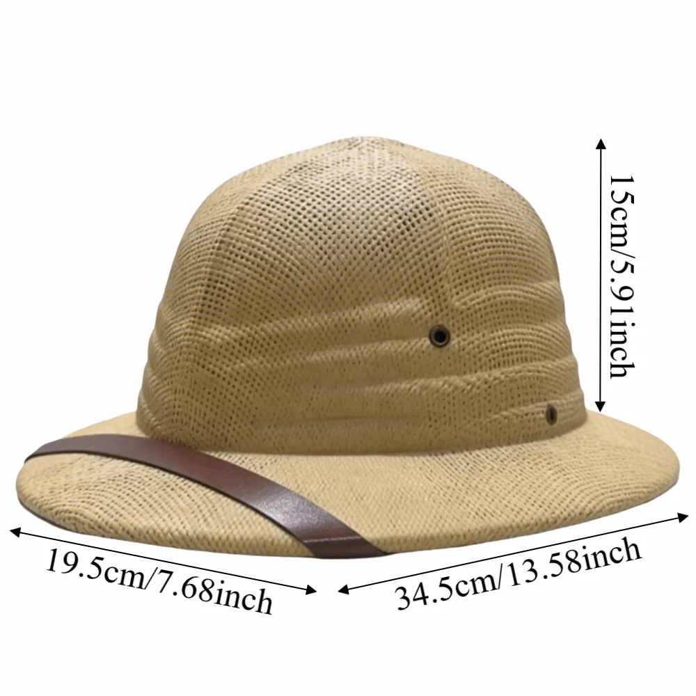 Beach Big Size Hard Straw Hat Classic Style Vintage Fedora Sun Hat Wide Brim Straw Material Jazz Bucket Hat Travel view 6