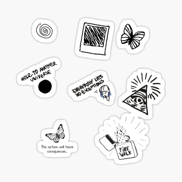 Icon Pattern Life Is Strange  5PCS Stickers for Wall Kid Luggage Background Car Print Laptop Home Decorations Living Room Funny