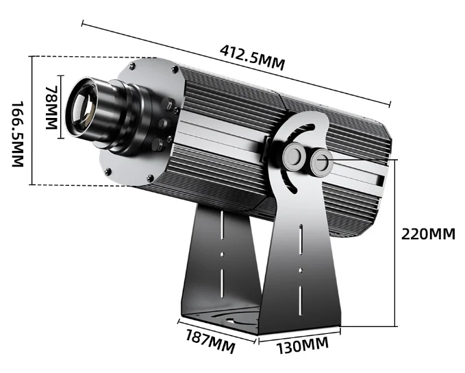 Automatically Interchangeable 300W Virtual Sign LED Gobo Projector Light With Customizable Images for Warehouse Safety