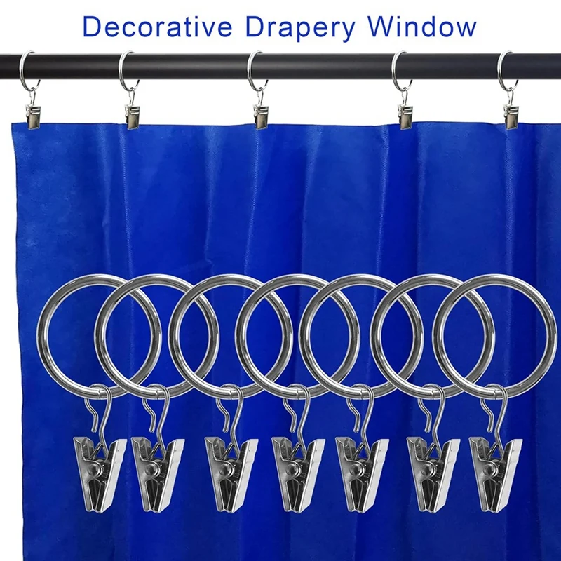 40 Metal Curtain Clips, Metal Roman Hoop Clips, Bathroom Hanging Clips, Curtain Ring Accessories Retail