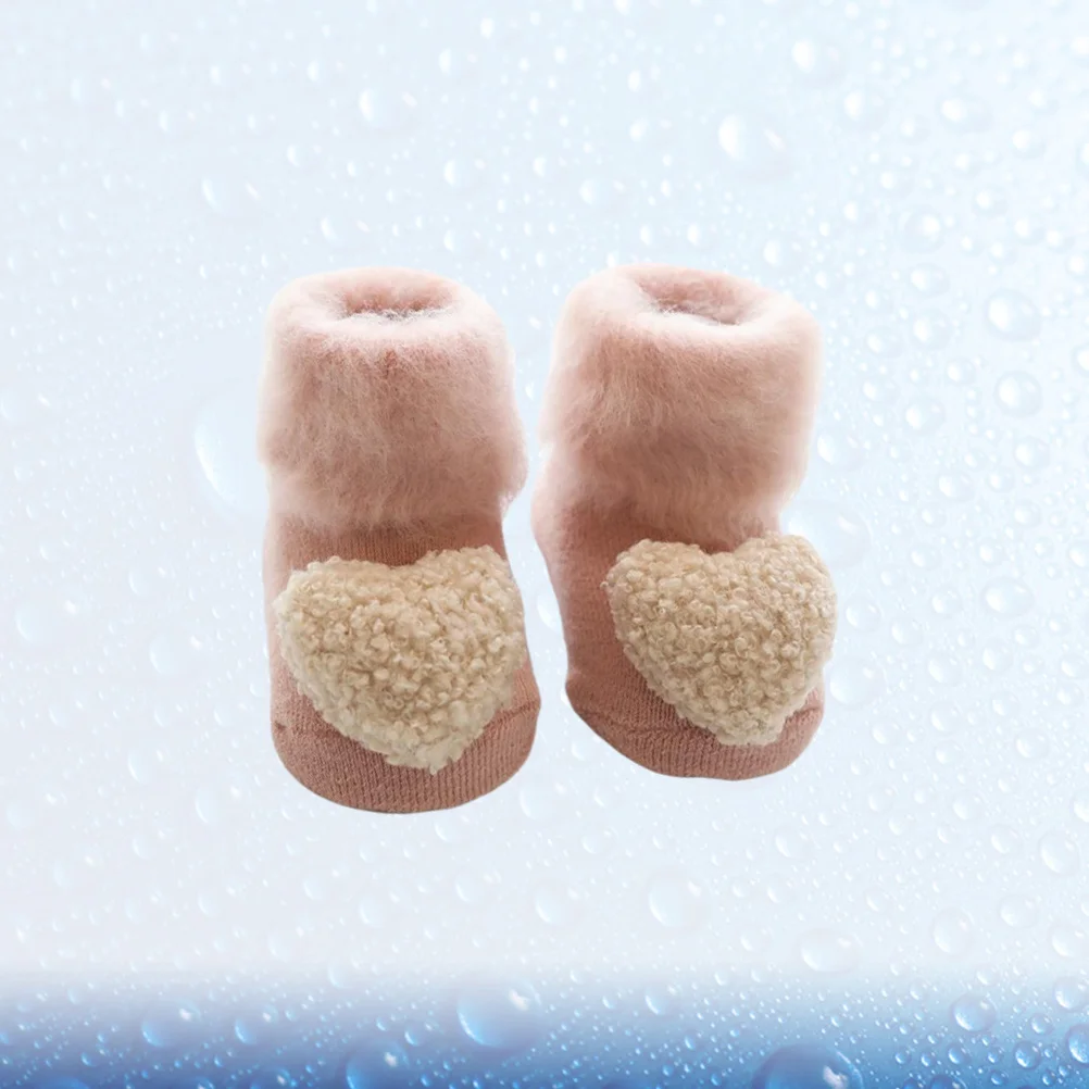 

1 пара детских носков, зимние носки для новорожденных, толстые, нескользящие, для ношения по полу, милый дизайн, можно стирать в машине, подарок для детей, малышей