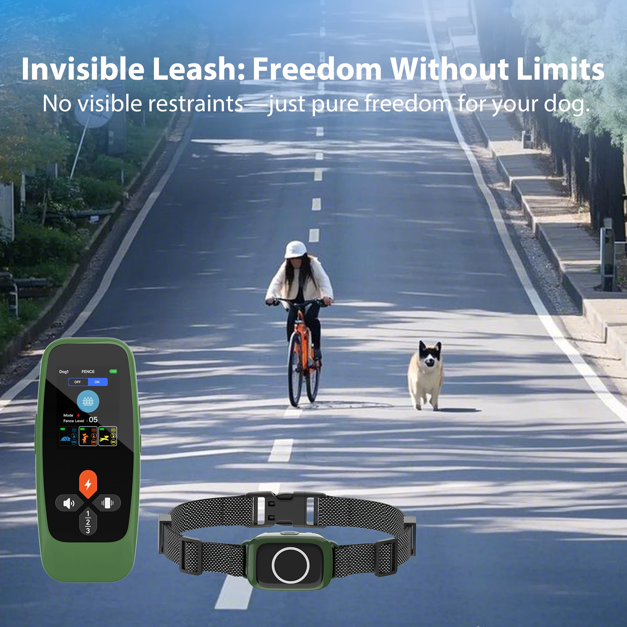 Portable Dog Wireless Fence IPX7 Waterproof Electric Shock Training Collar Dog Containment System GPS Wireless Dog Fence