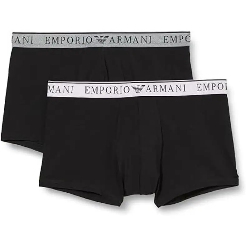 EMPORIO ARMANI BOXER 2 PACK ENDURANCE Street COTTON TRUNK Black