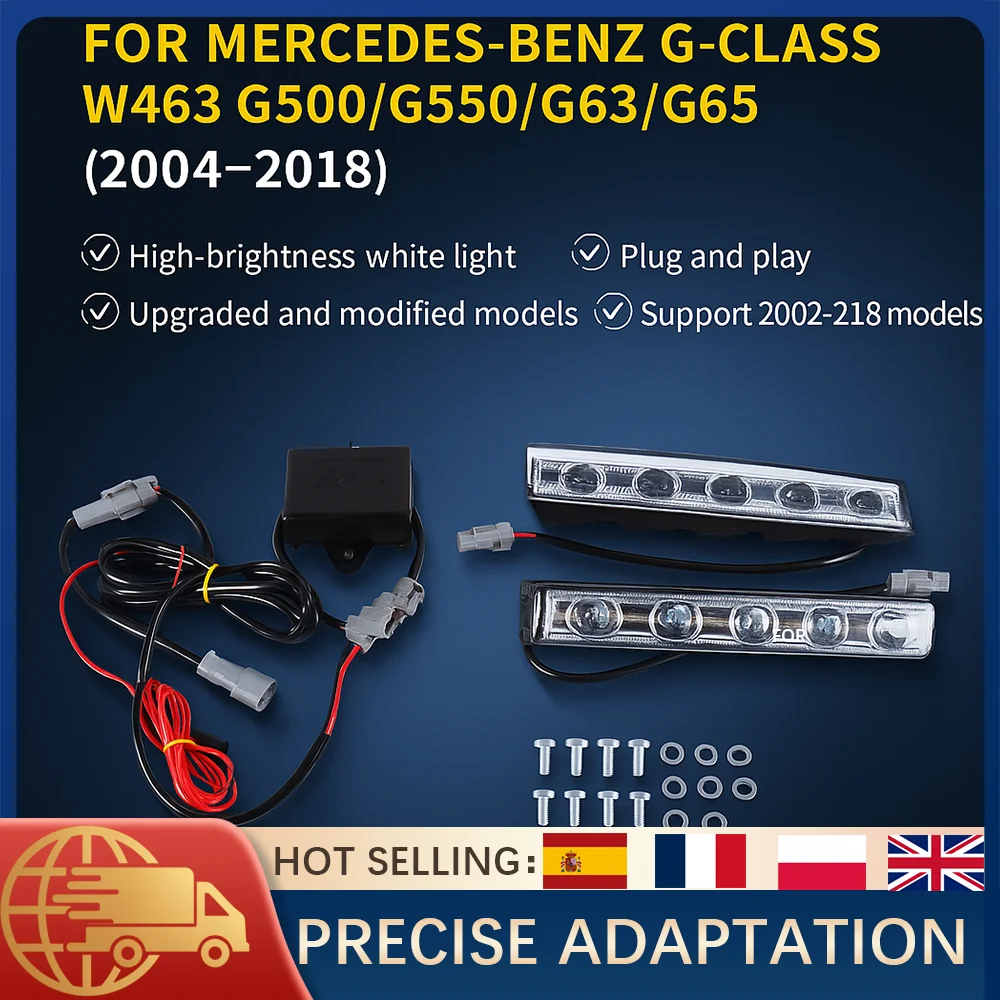 

1Set LED Daytime Running Light DRL For Mercedes Benz G-Class W463 G500 G550 G63 G65 2004-2018 Front White Retrofit Upgrade Lamp