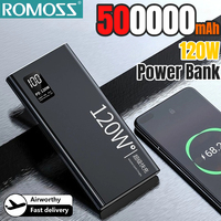 ROMOSS 120W 500000mAh Power Bank High Capacity Portable Super Fast Charging Powerbank Charger For iPhone Samsung Huawei