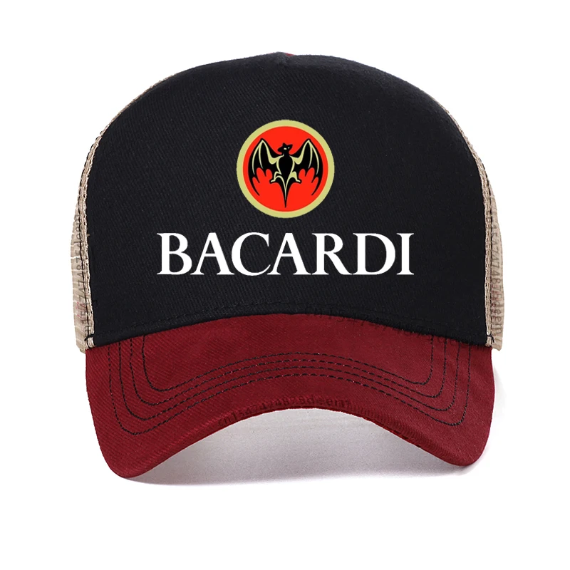 Gorro de verano con estampado gráfico de Bacardi Rum para hombre, gorro de camionero transpirable de malla para verano, gorros ajustables con cierre a presión, Garros