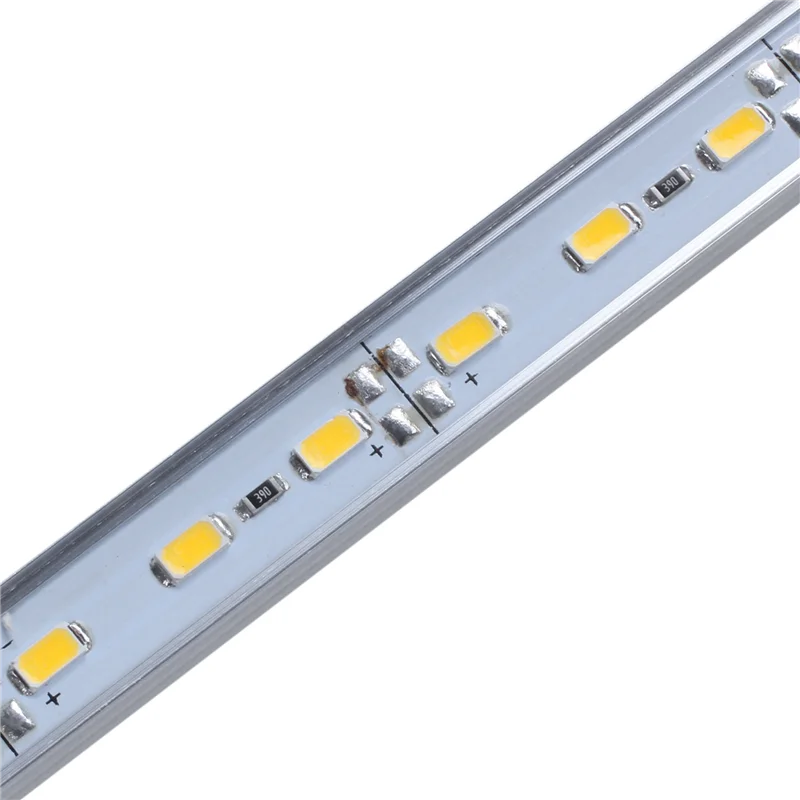 ไฟแถบ LED แบบแข็ง ABPQ-10Pcs 50ซม. 12V 36 LED 5050 SMD อลูมิเนียม สีขาวอบอุ่น