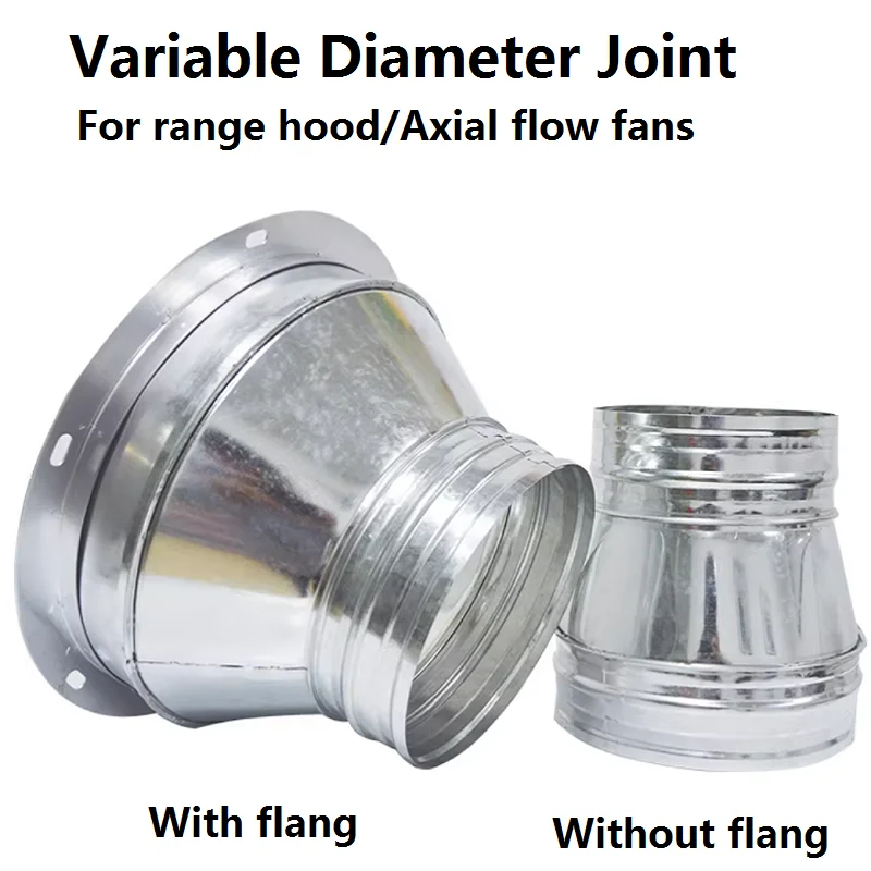 Iron Sheet Fan Flange Variable Diameter Joint Smoke Exhaust Hose Conversion Connector Outlet Horn Mouth for Range Hood