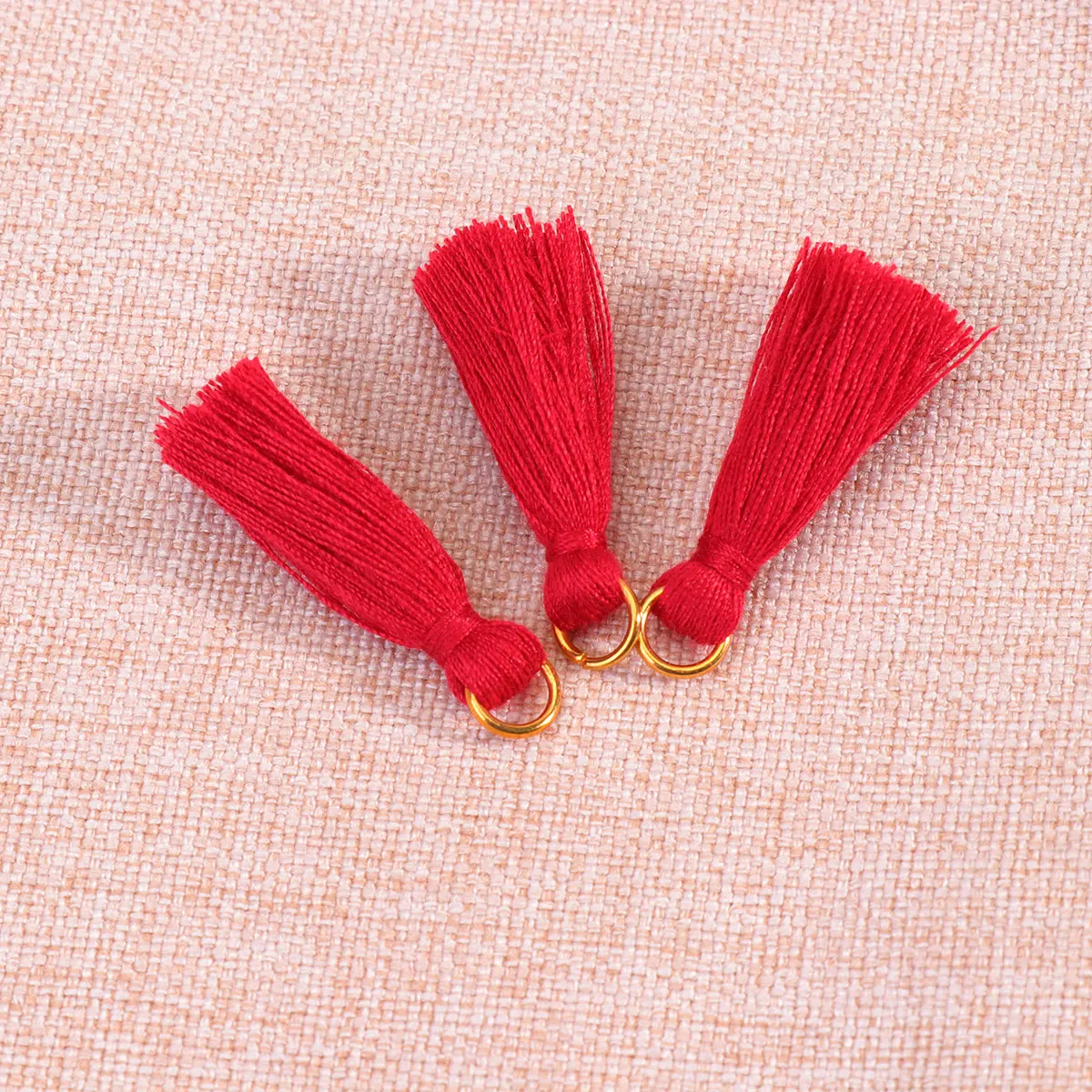 

30 Pcs 3Cm Premium Cotton Tassel Charms For Craft Tassel Pendant With Alloy Ring Diy Bookmarker Clothes Decoration