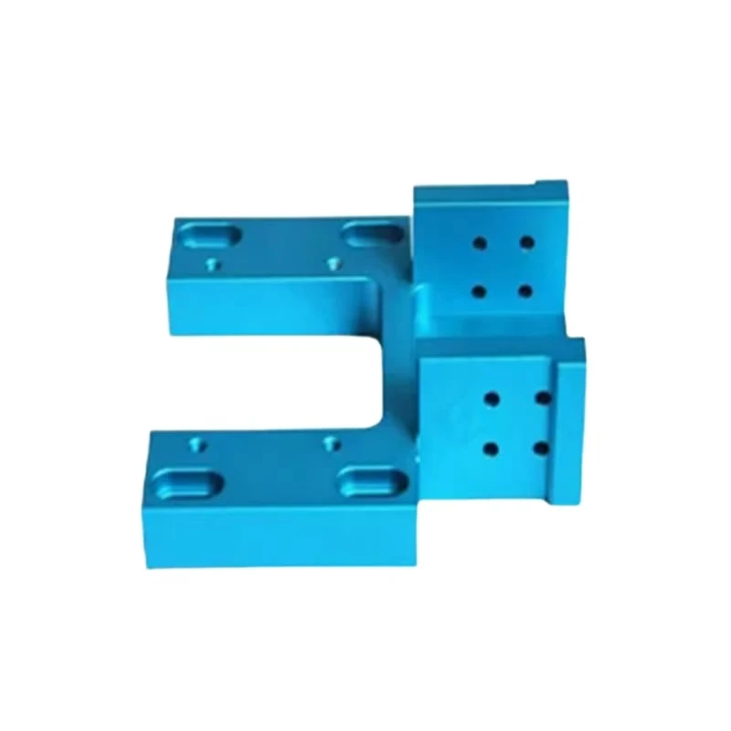 

Custom CNC machined aluminum alloy blue anodized porous mechanical mounting parts positioning connection frame