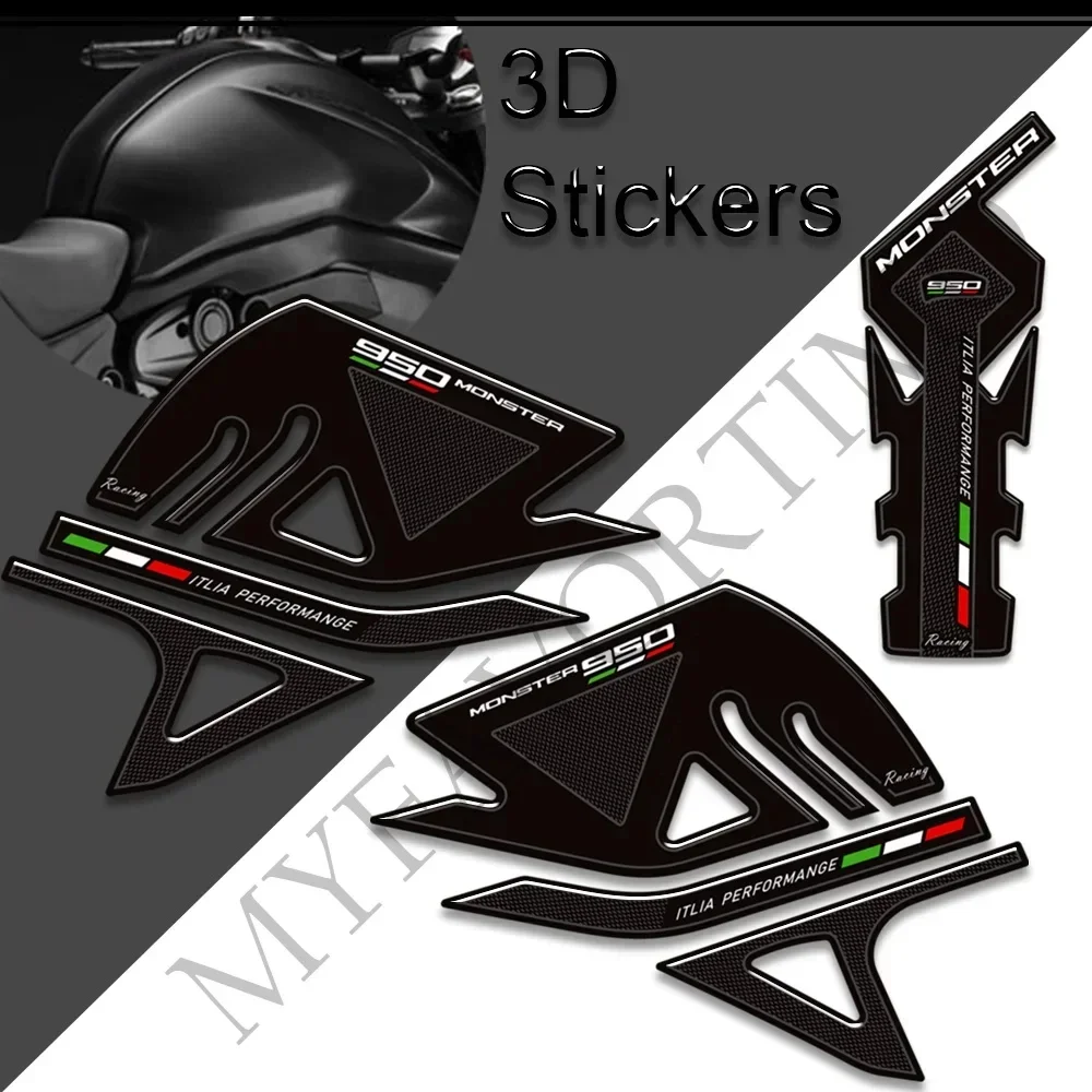 Tank Pad Grips Motorcycle Decals Gas Fuel Oil Kit Knee Protection Fit Ducati Monster 950