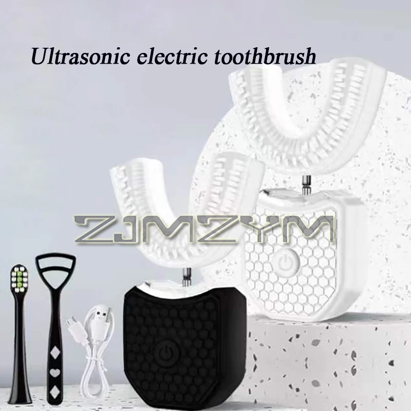 自動U字型電動歯ブラシ,防水歯科用器具,USB充電器付き,歯のホワイトニング