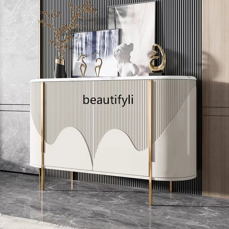 

Entrance cabinet Italian style, modern rock slab dining side, living room and bedroom decoration, locker against the wall