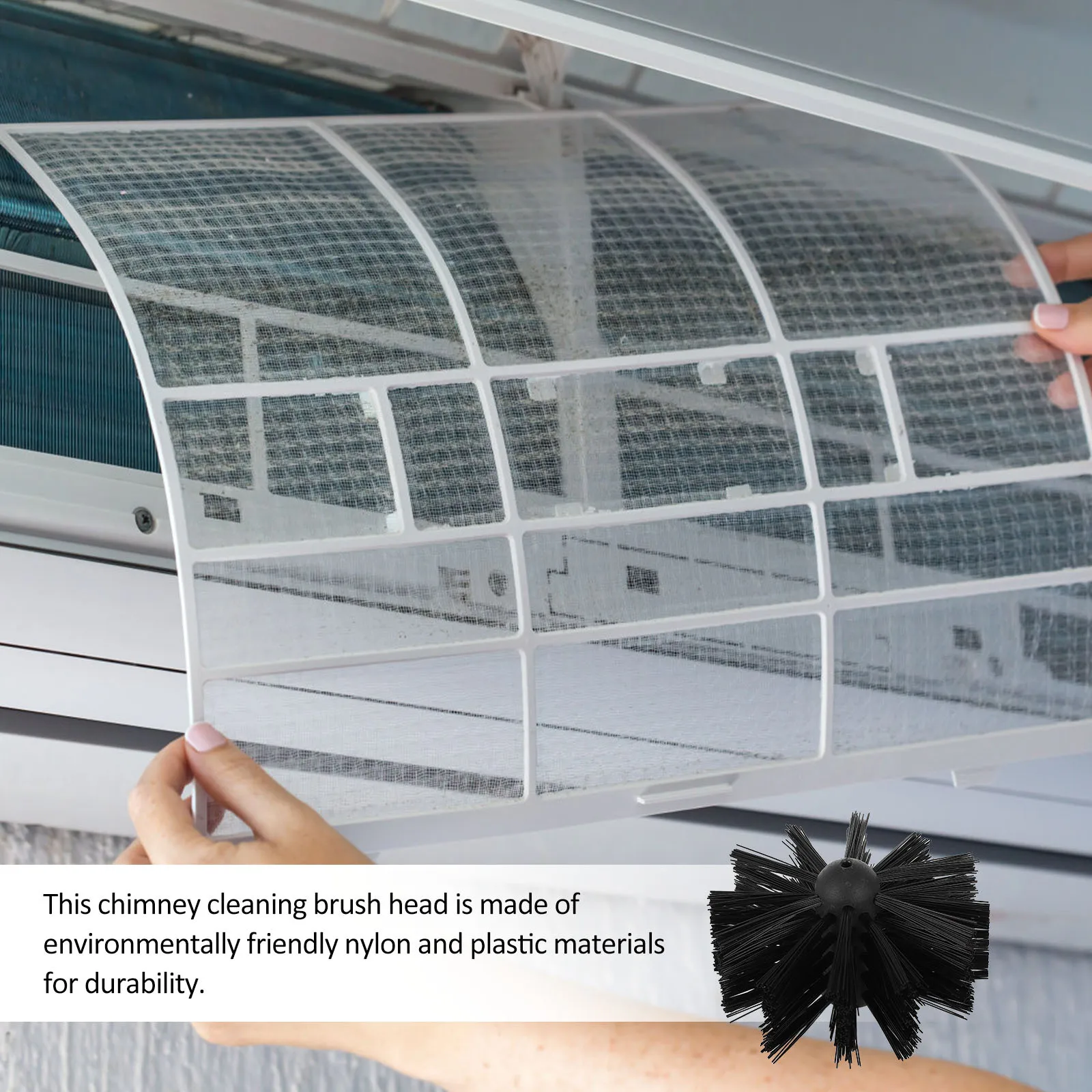 

2Pcs Chimney Brush Head Nylon Flexible Cleaner Dryer Vent Lint Removal Tool Fireplace Duct Brush Replacement