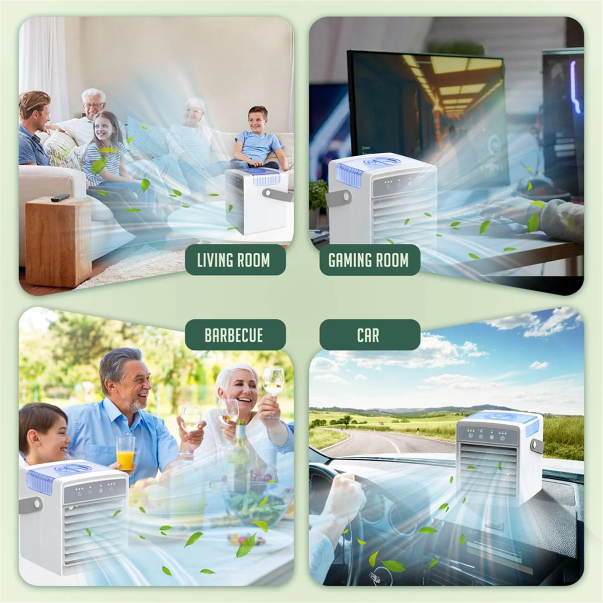 FZFZ, USB 개인용 미니 에어컨, 미스트 기능이 있는 증발식 공기 냉각기, 방, 텐트, 자동차용