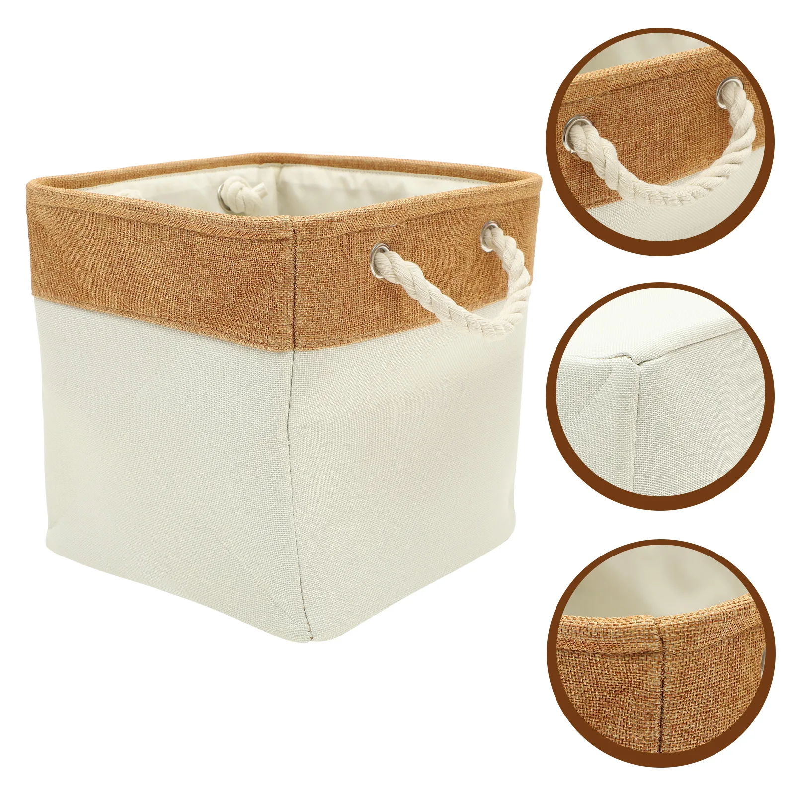 

Woven Basket Storage Linen Folding Laundry Fabric Bins Bags Wicker Baskets Large
