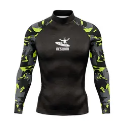 New Men's Rash Guard Swimsuit Long Sleeve Surfing Diving Tight Shirt Swimming T-shirt Beach UV Protection Swimwear GYM Rashguard