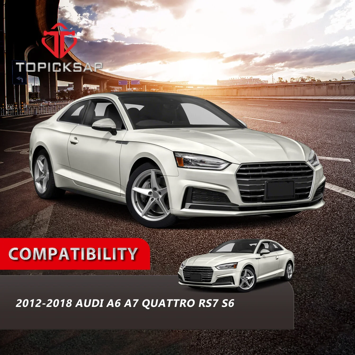 TOPICKSAP 12Pcs Front Lower Control Arm w/Ball Joint & Sway Bar Link for Audi A6 12-16 A7/RS7 Quattro 12-18 Suspension