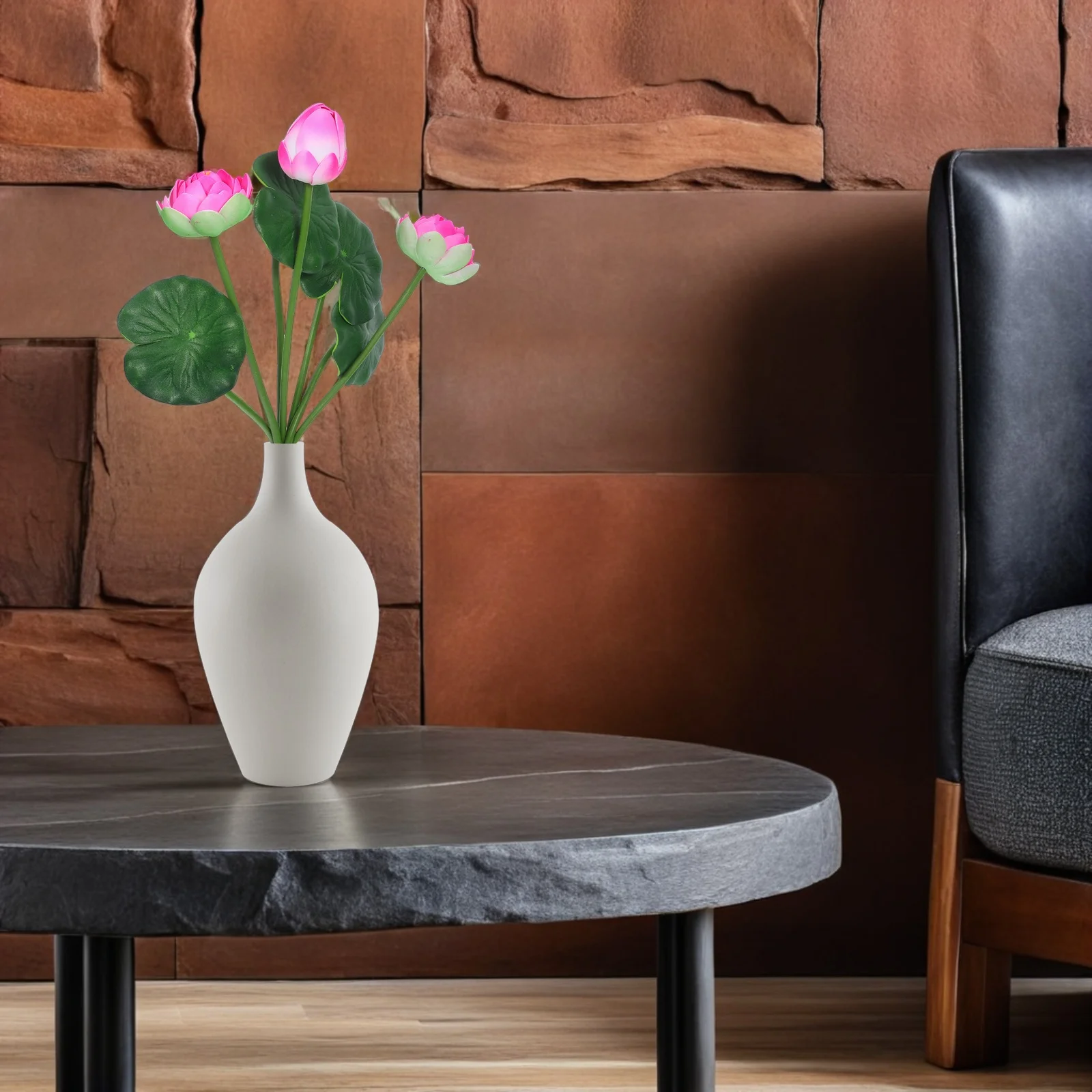 

2Pcs Artificial Lotus Flower Eva Simulation Decoration for Wedding Home Office Desktop Living Room Window Sill