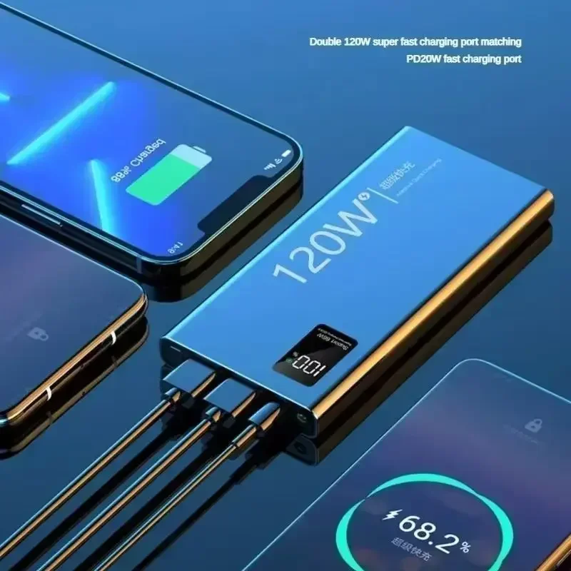Xiaomi 120W قوة البنك 50000mAh قدرة عالية شحن سريع Powerbank شاحن بطارية محمول آيفون سامسونج هواوي الساخن