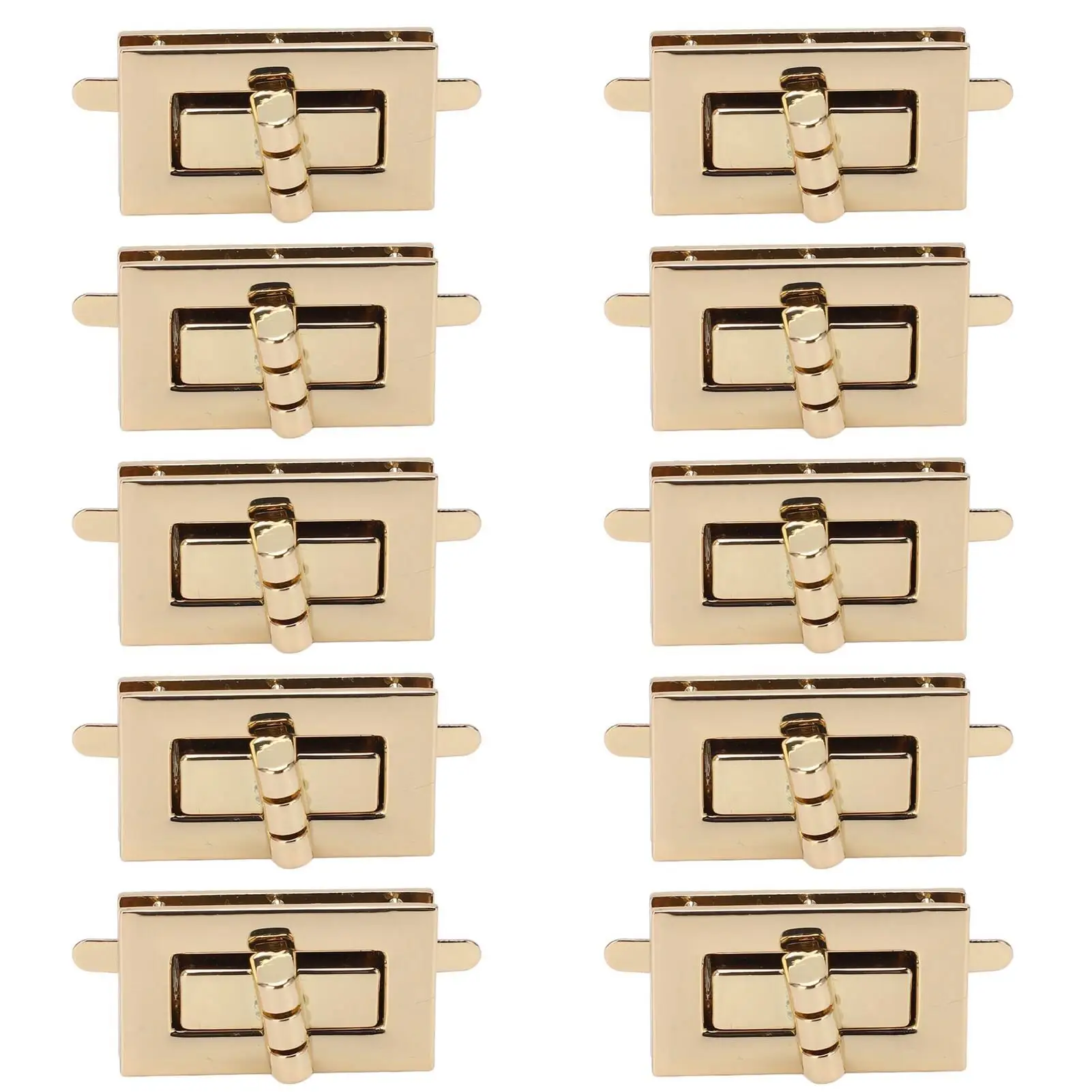 

10 Pack Rectangle Turn Lock Clasp Fasteners - Classic Twist Design for luggage Bags Replacement