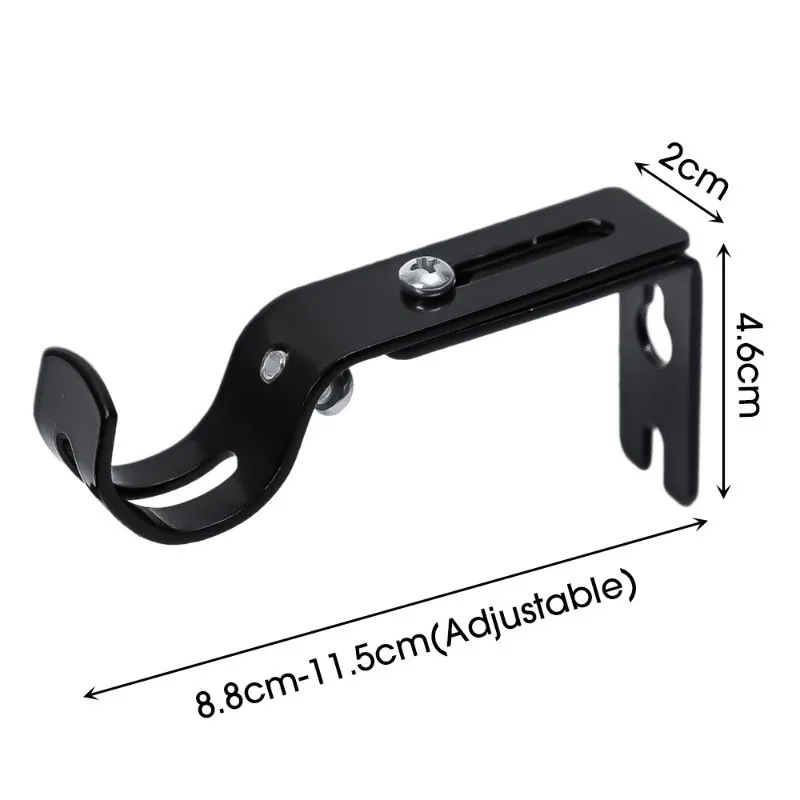 Home Curtain Rod Holder Window Curtain Rod Support Brackets With Screws Wall Bracket Hanging Hooks Furniture Hardware Tools