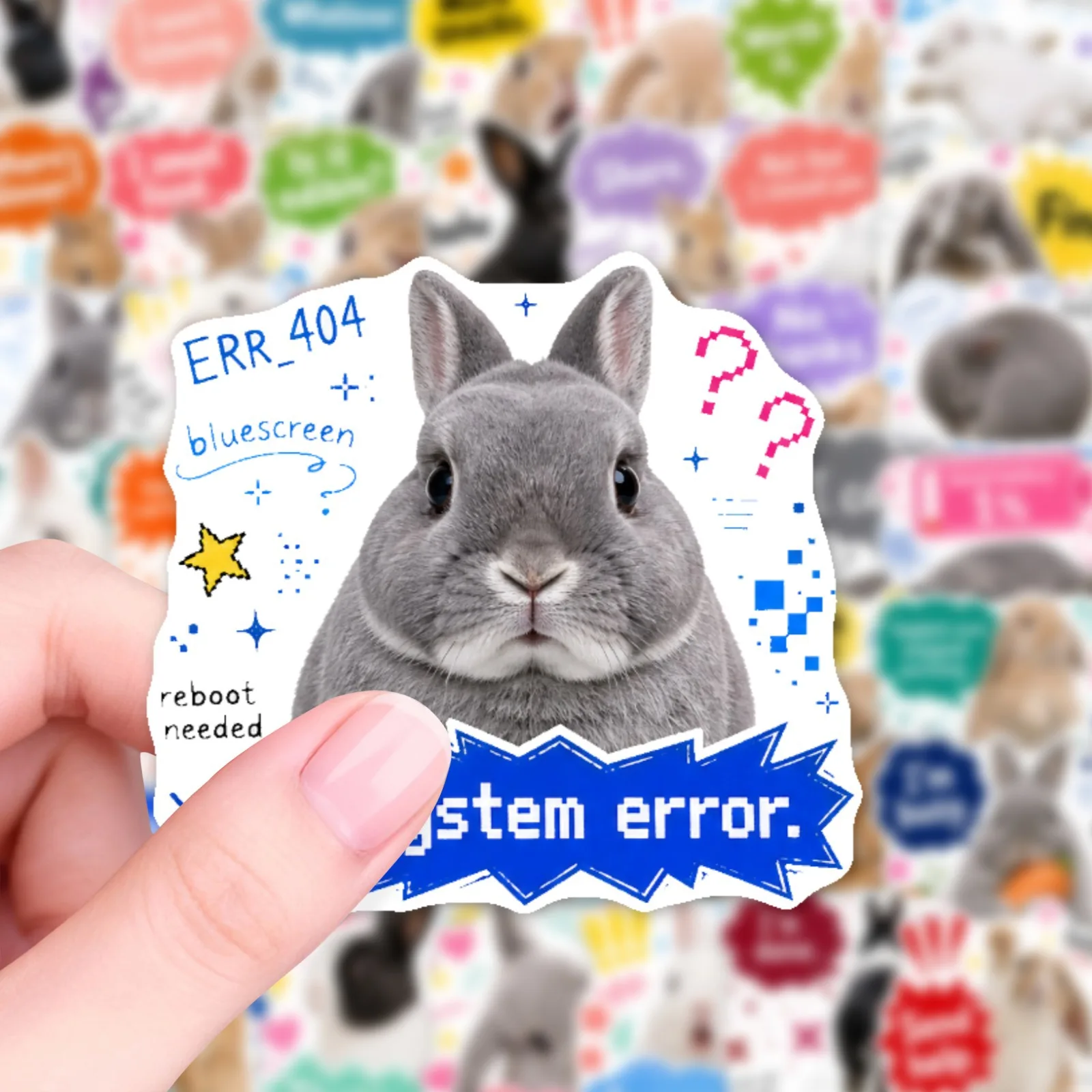 50pcs Cute Rabbit Cartoon Stickers Graffiti Sticker Decorate Phone Back Card Trunk Water Cup Cute Cat Stickers Waterproof Gifts