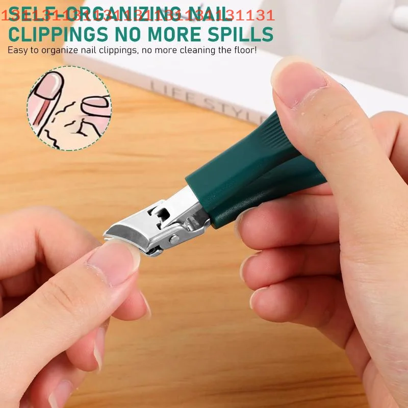 Large Opening Nail Clipper with Slanted Tip, Anti Splash, Single Armor, Groove Nail Clipper, Thick Toenail Pliers, High-end