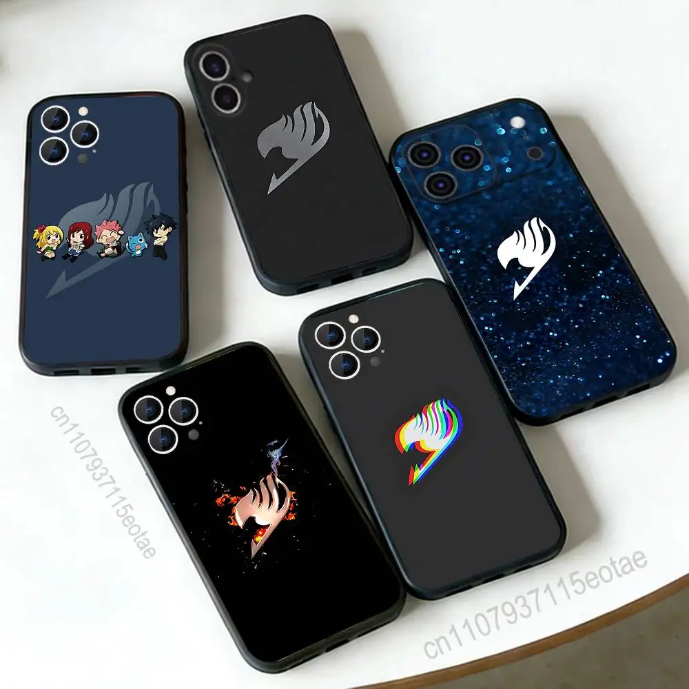 

Anime F-Fairys LOGO T-Tail Phone Case For iPhone 17,16,15,14,13,12,11,Pro,Max,Plus,E,Air,Mini Protective Black Cover