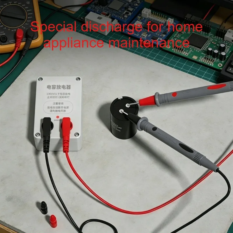 1000V Capacitor Discharge Device LED Light Discharger Pen High Voltage Rapid Discharge Tool Electronic Repair Tool Accessories