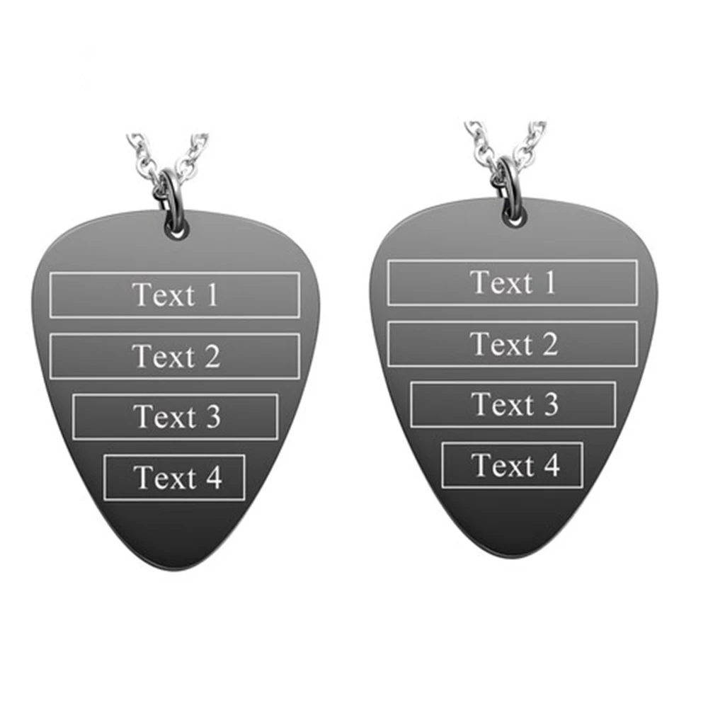 Personalized Guitar Picks Necklace, Custom Engraved Any Content Guitar Picks, Guitar Picks Gift For Boyfriend, Rock Musicians