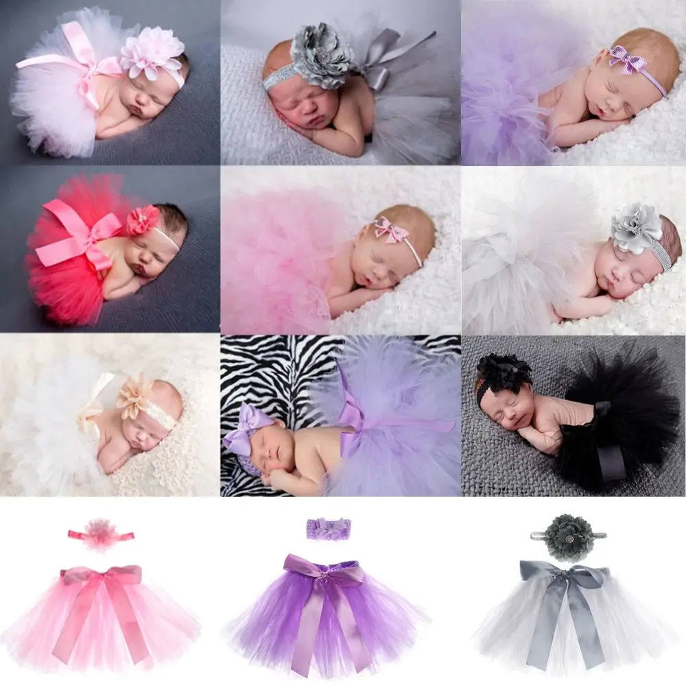 

1Set Baby Newborn Clothes Matching Newborns Costume Hairband Infant Tutu Skirt Baby Headband