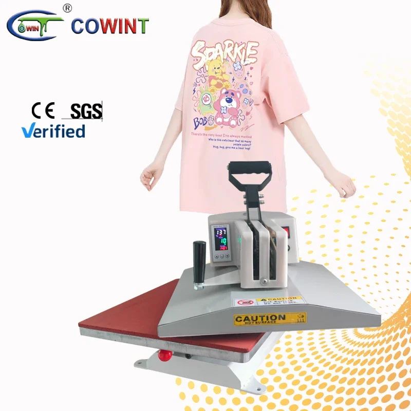 Cowint heat press machines semi-automatic 38*45 cm with drawer sublimation printing machine for custom logo on T shirt