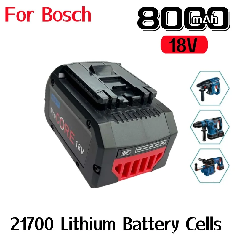 18V 8.0Ah For Bosch rechargeable battery, suitable for tool BAT609 BAT618 GBA18V80 21700 high-power 5C power battery